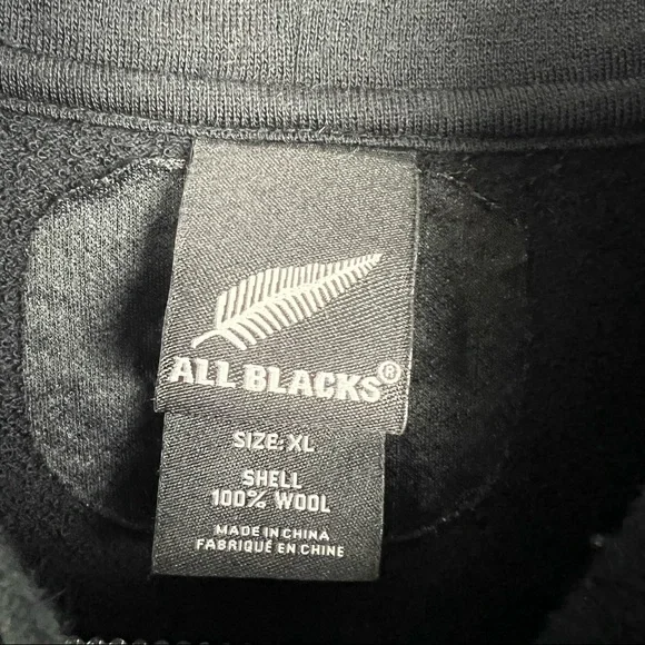 Adidas All Blacks 100% Wool Half Zip Pullover RARE